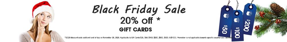 Black Friday Sale 20% off Gift Cards (GC20 discount code valid until end of day on November 28, 2025.